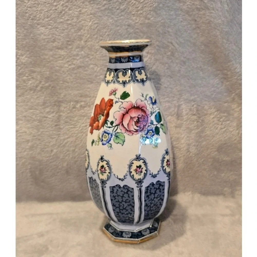 Antique Losol Ware Bedford Vase Keeling & Co England Floral Transferware ArtDeco